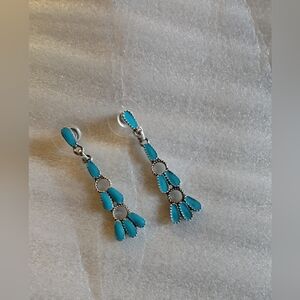 Great looking Turquoise and Silver Plated Earrings